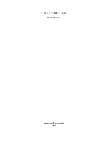 Page 1 of the Thesis (classicthesis) template as it compiles in Papers