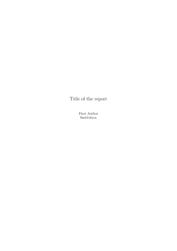 Page 1 of the Report (LaTeX report class) template as it compiles in Papers